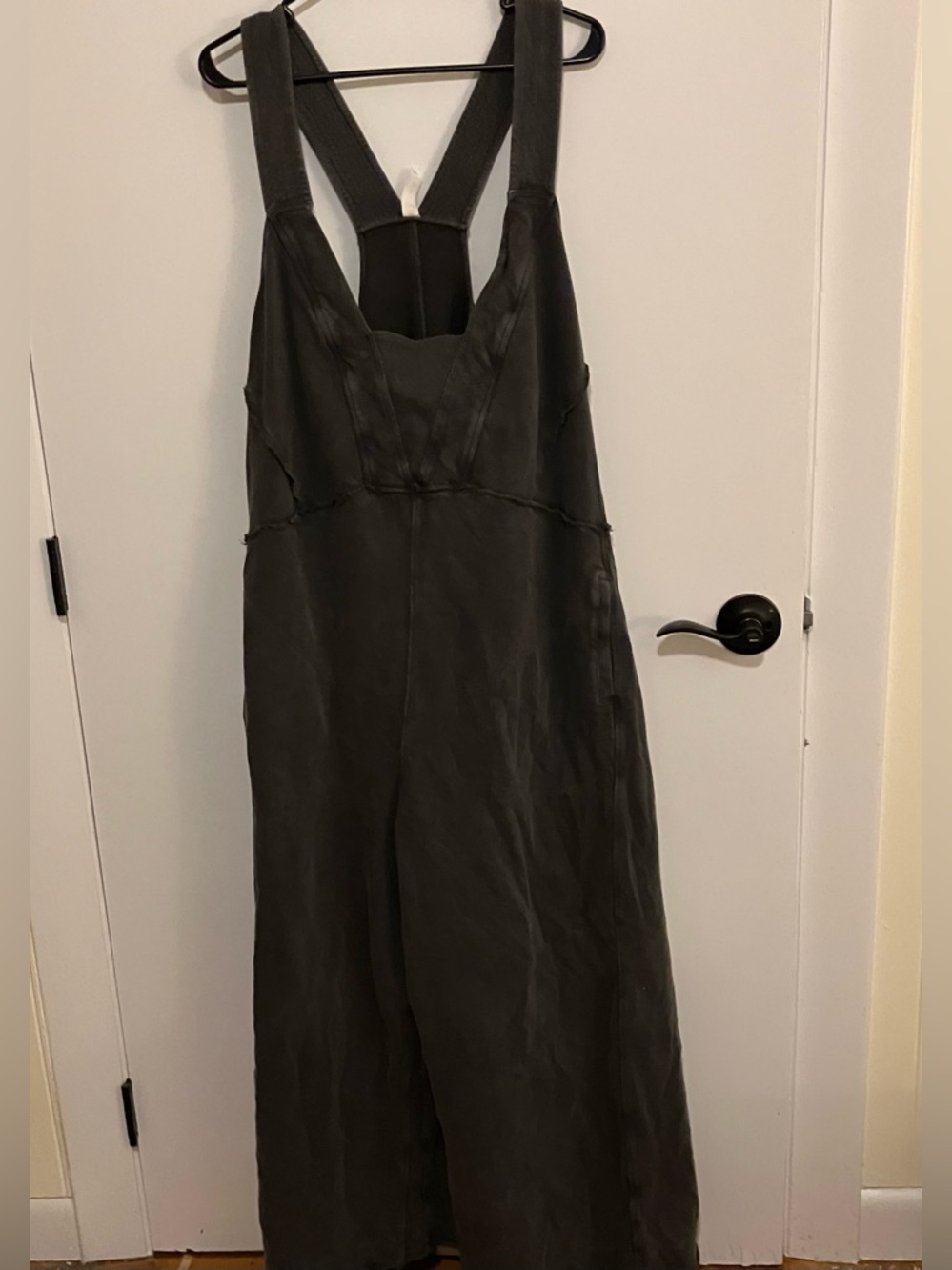 Anthropologie Plus Wide-Leg GrayJumpsuit with Straps